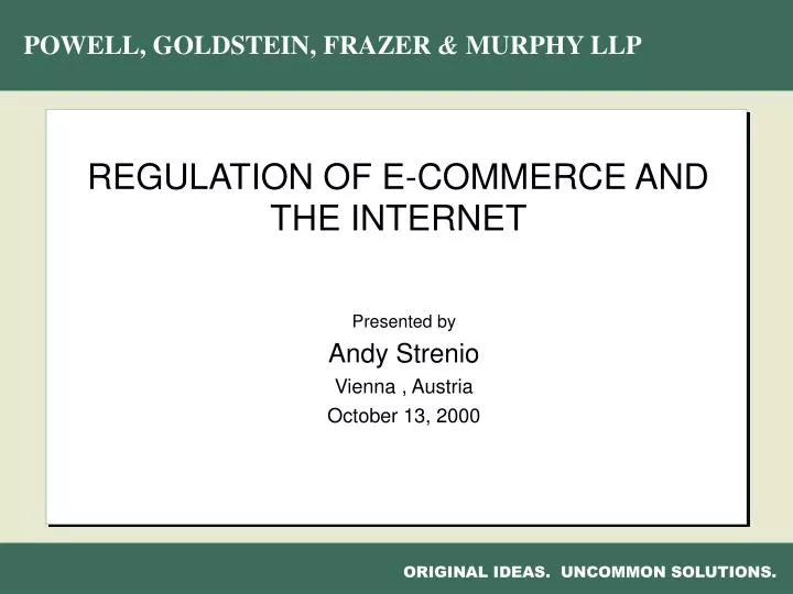 regulation of e commerce and the internet