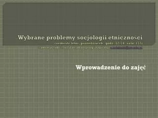 wprowadzenie do zaj