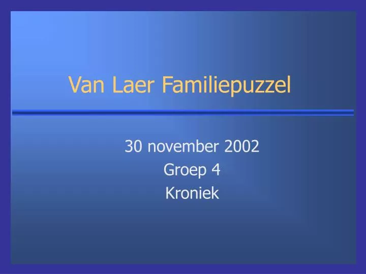 van laer familiepuzzel