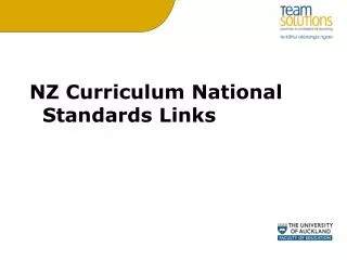 NZ Curriculum National Standards Links