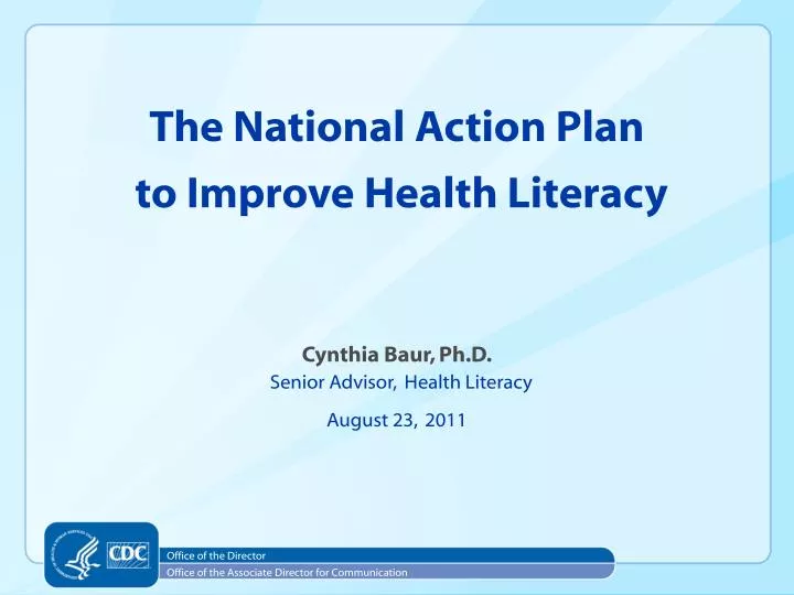 the national action plan to improve health literacy