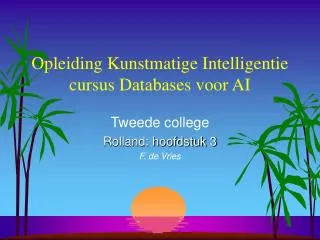 opleiding kunstmatige intelligentie cursus databases voor ai