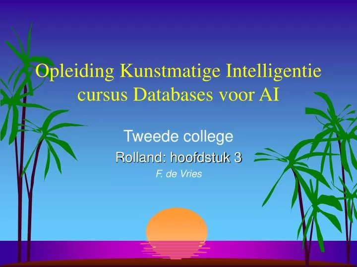 opleiding kunstmatige intelligentie cursus databases voor ai