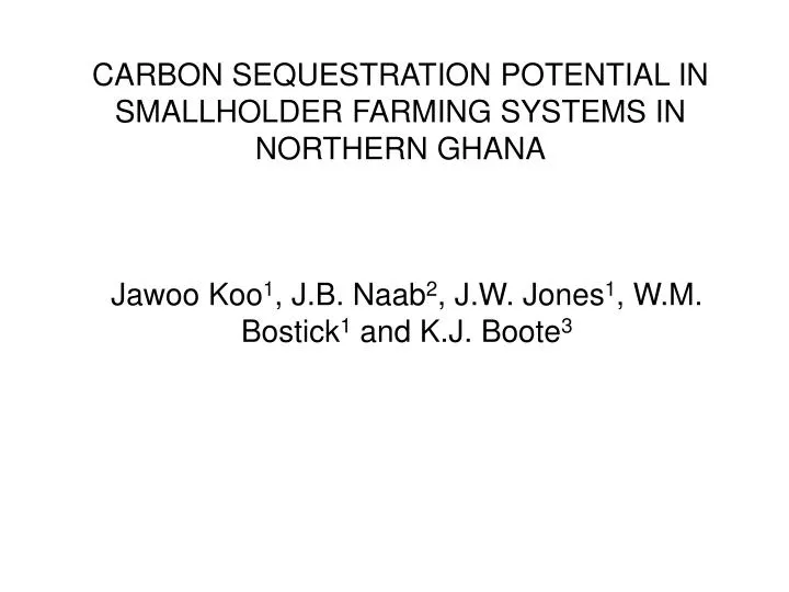 carbon sequestration potential in smallholder farming systems in northern ghana