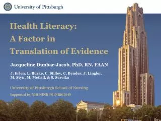 Health Literacy: A Factor in Translation of Evidence