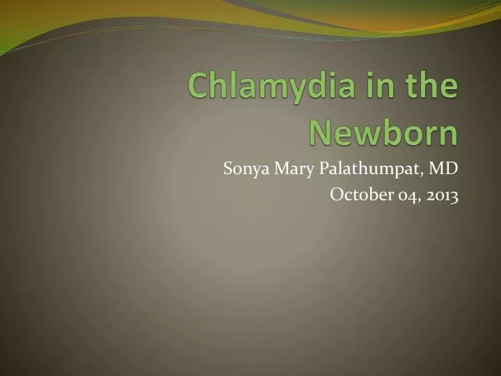 chlamydia in the newborn