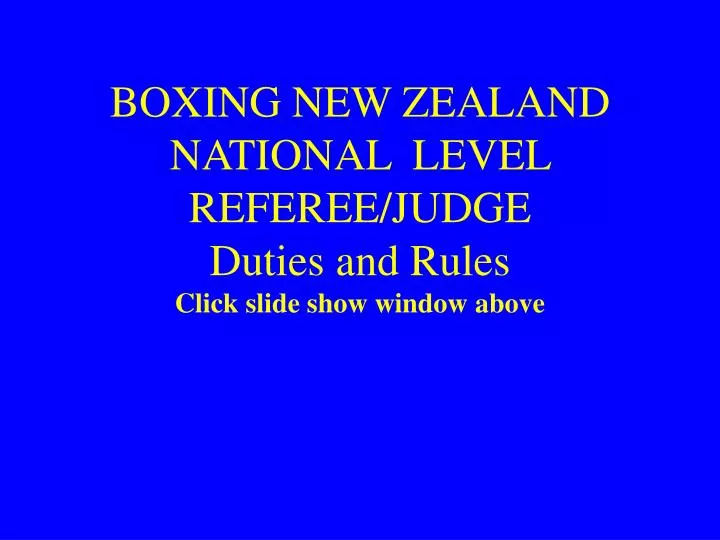 boxing new zealand national level referee judge duties and rules click slide show window above