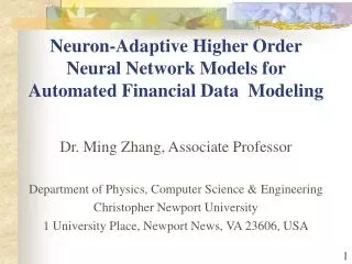 Neuron-Adaptive Higher Order Neural Network Models for Automated Financial Data Modeling