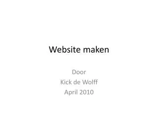 website maken