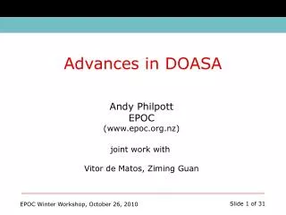 Andy Philpott EPOC (epoc.nz) joint work with Vitor de Matos, Ziming Guan