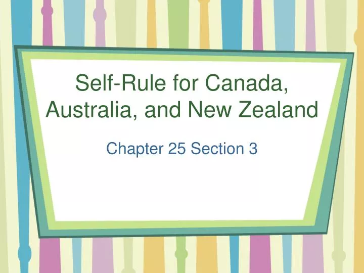 self rule for canada australia and new zealand