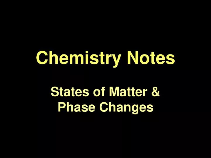 chemistry notes