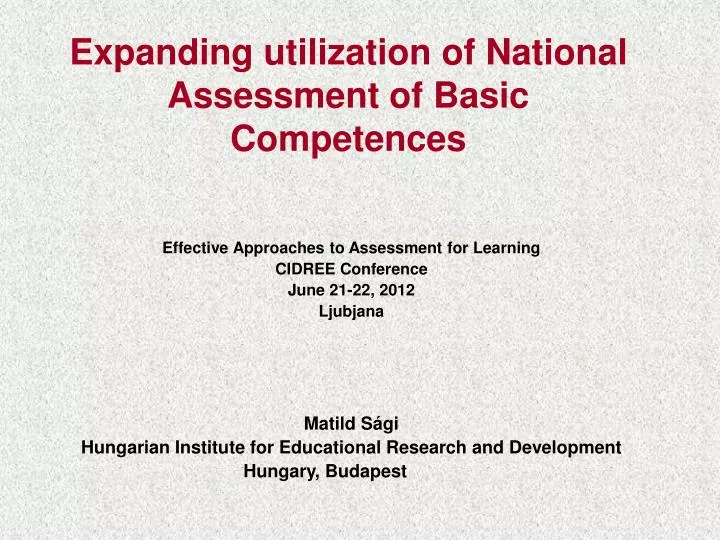 expanding utilization of national assessment of basic competences