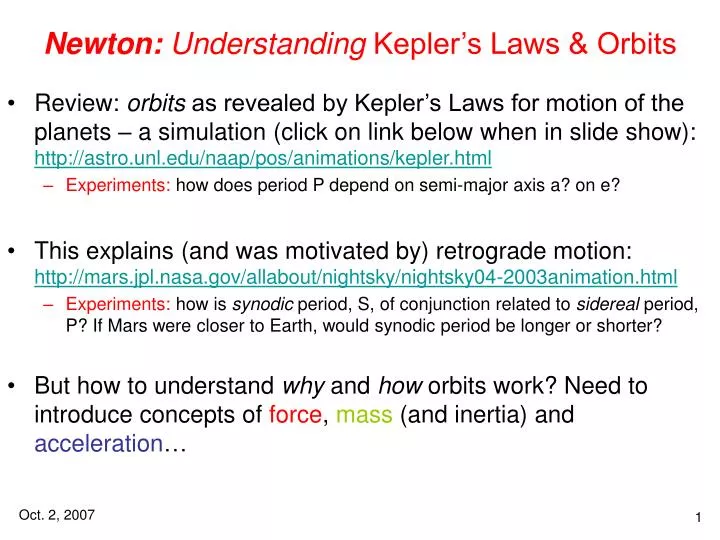 newton understanding kepler s laws orbits