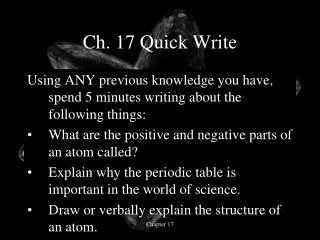 Ch. 17 Quick Write