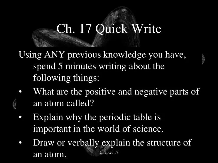 ch 17 quick write