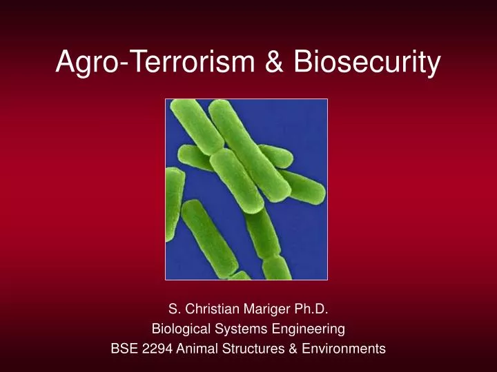 agro terrorism biosecurity