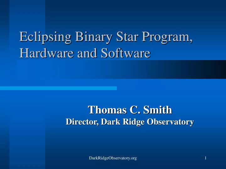 eclipsing binary star program hardware and software