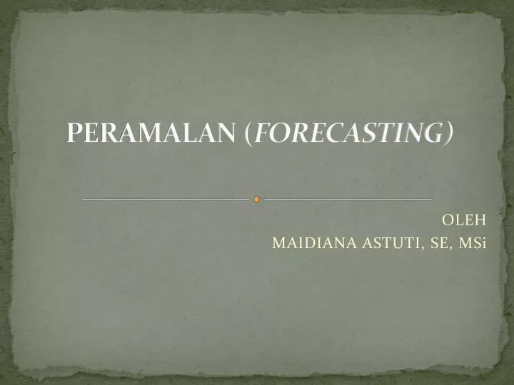 peramalan forecasting