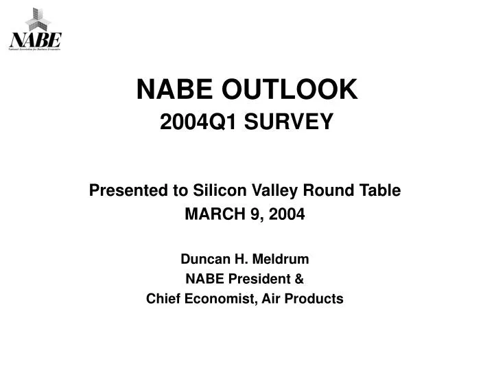 nabe outlook 2004q1 survey