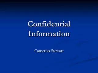 Confidential Information