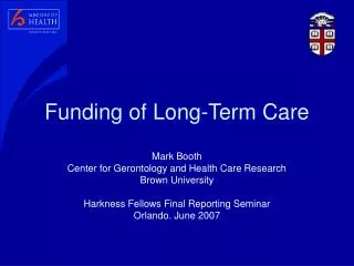 Funding of Long-Term Care