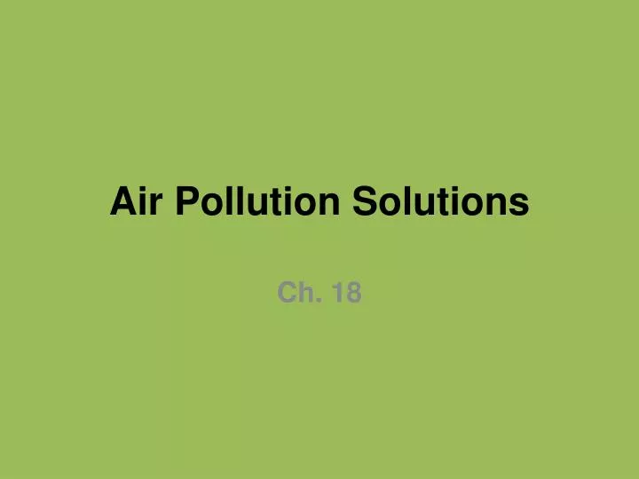 air pollution solutions