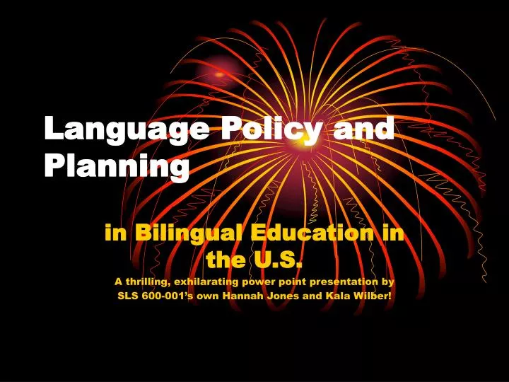 language policy and planning