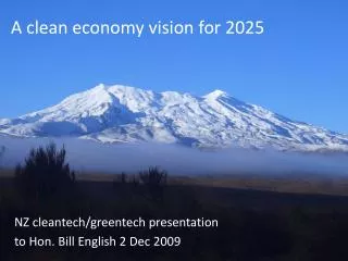 A clean economy vision for 2025
