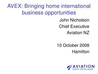 AVEX: Bringing home international business opportunities