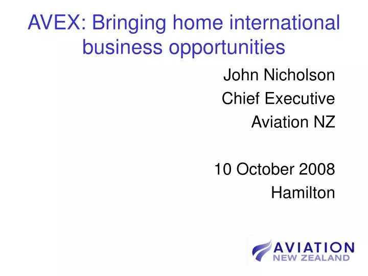 avex bringing home international business opportunities