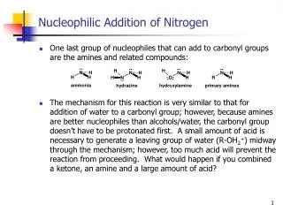 nucleophilic addition of nitrogen