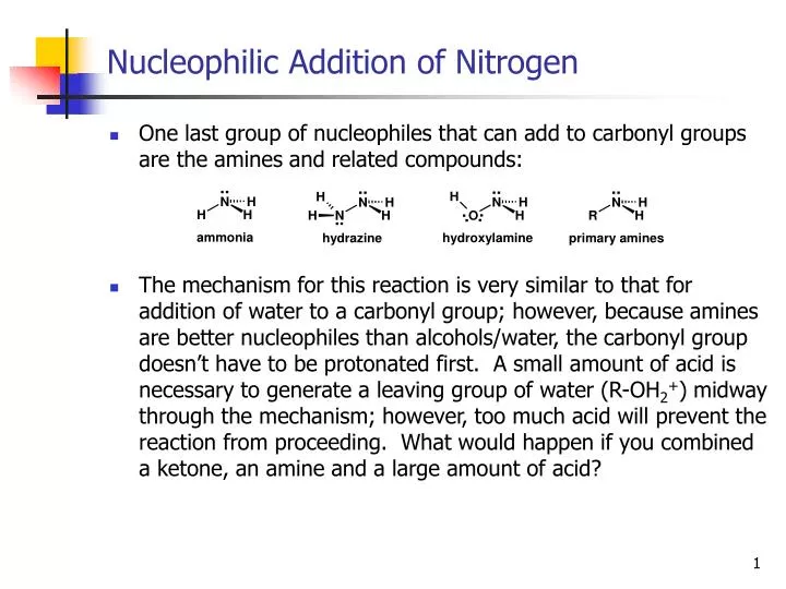 nucleophilic addition of nitrogen