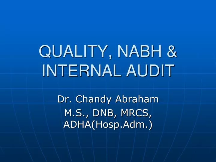 quality nabh internal audit