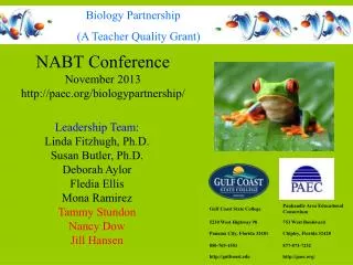 NABT Conference November 2013 paec/biologypartnership/