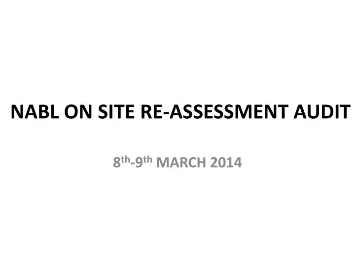 nabl on site re assessment audit