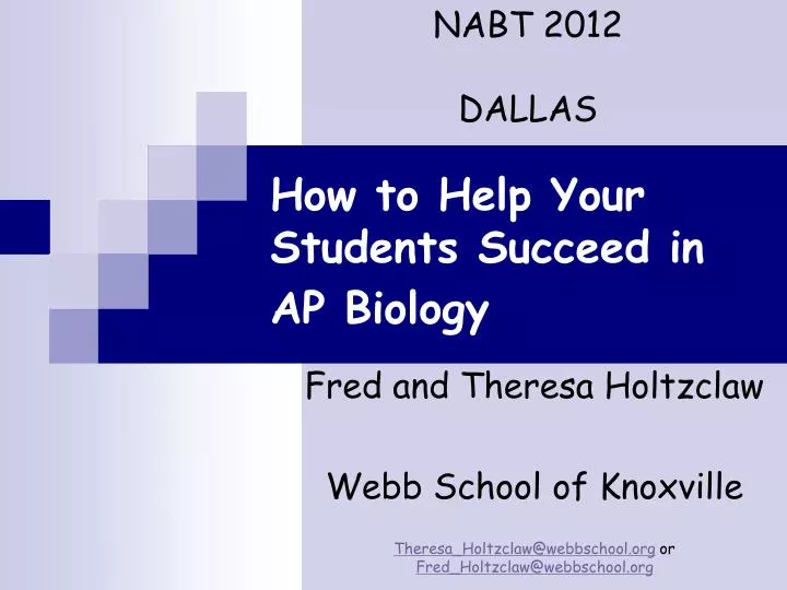 how to help your students succeed in ap biology