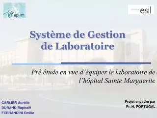 pr tude en vue d quiper le laboratoire de l h pital sainte marguerite