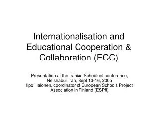 Internationalisation and Educational Cooperation &amp; Collaboration (ECC)