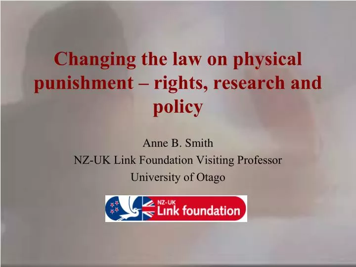 changing the law on physical punishment rights research and policy