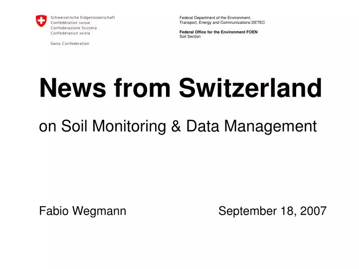 news from switzerland on soil monitoring data management