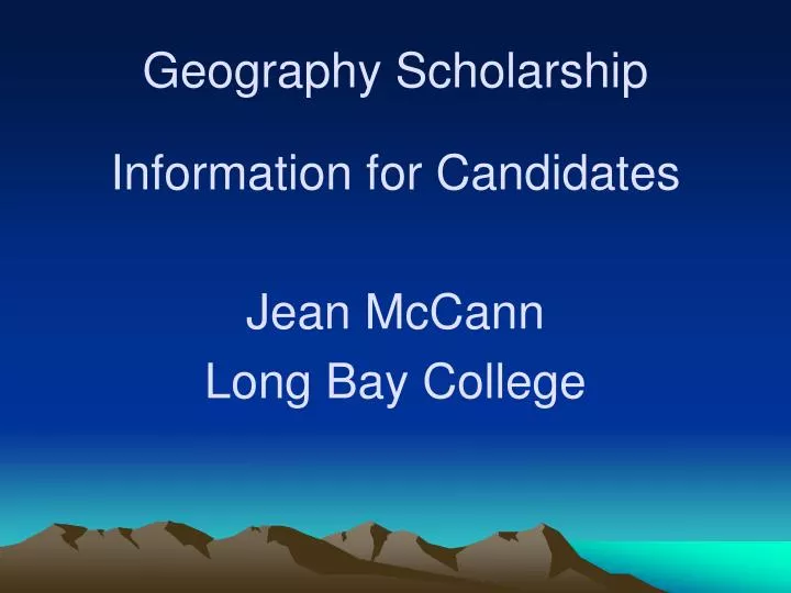 geography scholarship