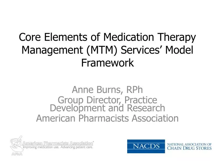 core elements of medication therapy management mtm services model framework