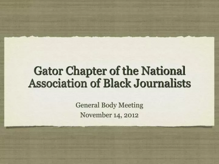 gator chapter of the national association of black journalists