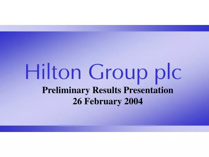 preliminary results presentation 26 february 2004