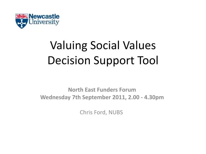valuing social values decision support tool
