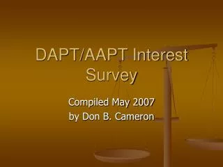 DAPT/AAPT Interest Survey