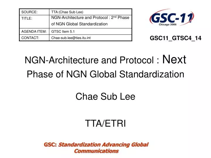 ngn architecture and protocol next phase of ngn global standardization
