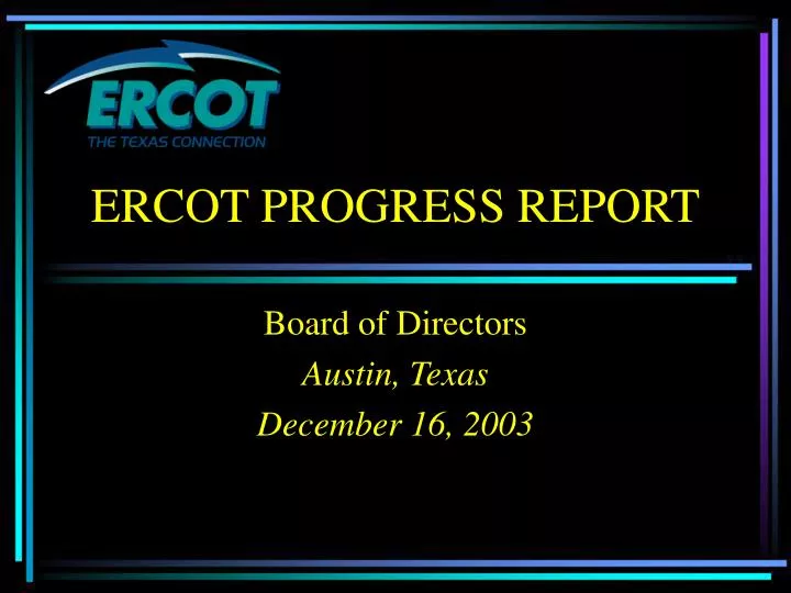 ercot progress report