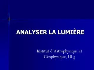 analyser la lumi re